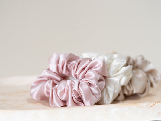 Aurè 100% Mulberry Silk Scrunchies 3 Pack