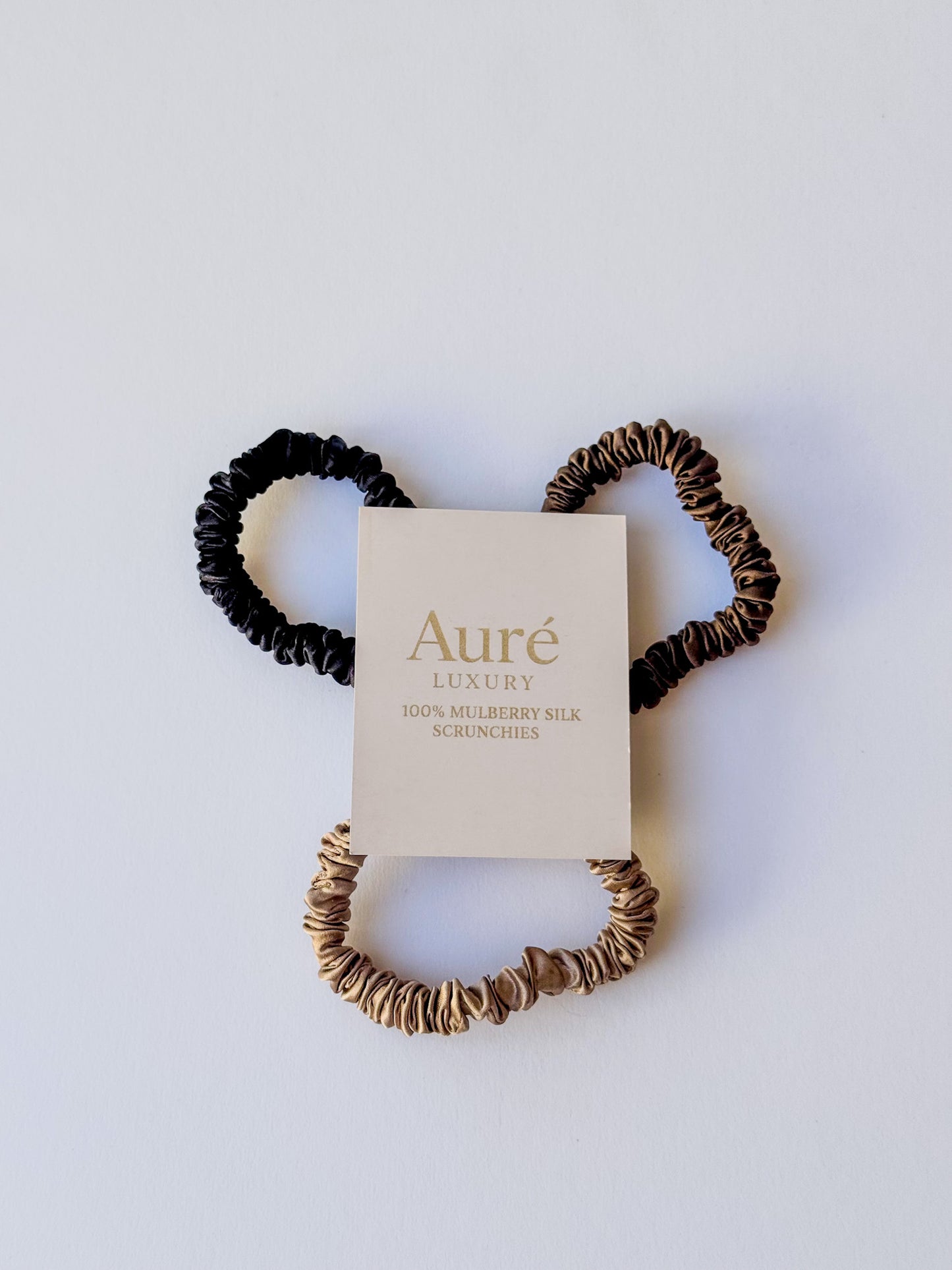 Aurè 100% Mulberry Silk Scrunchies 3 Pack